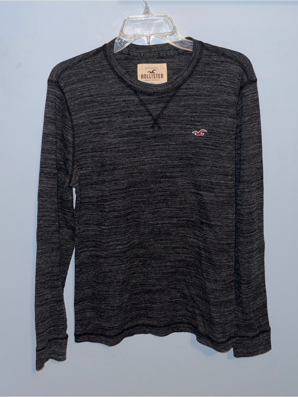 Hollister Men’s Dark Gray Long Sleeve Shirt (Size L)